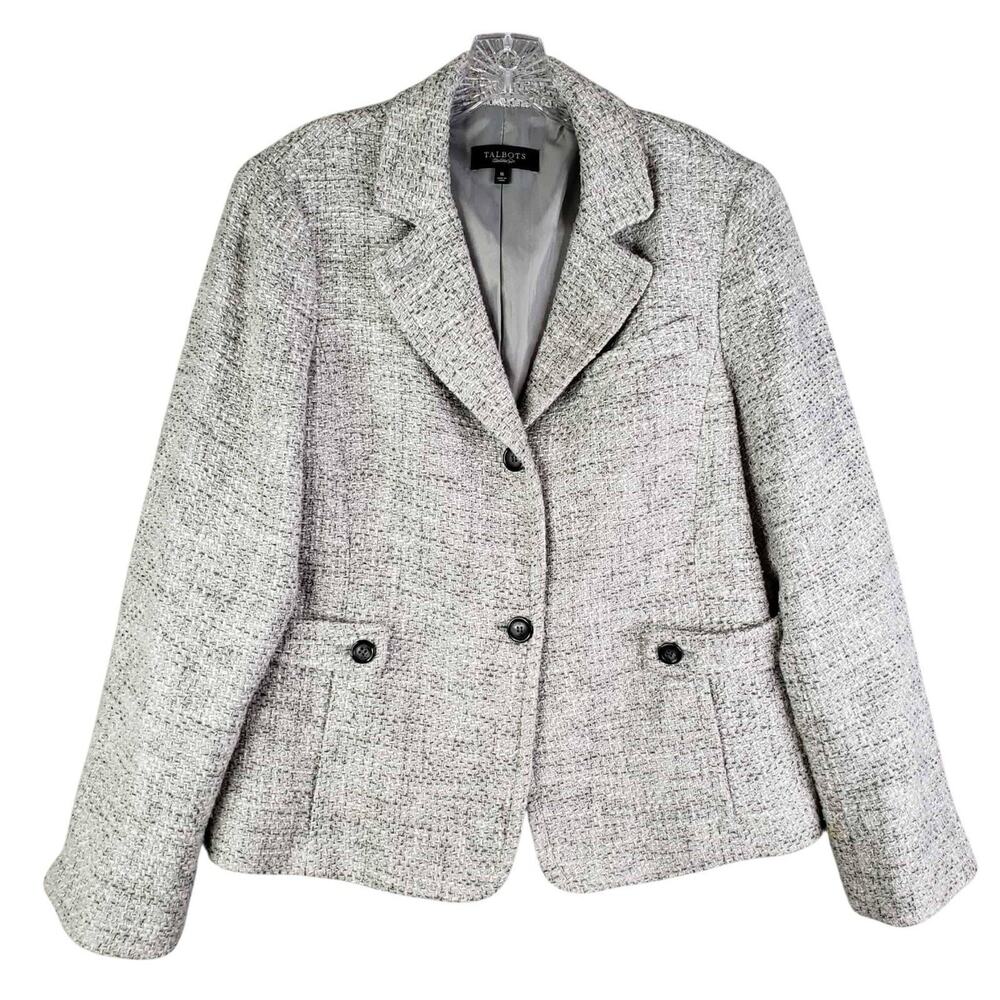 Talbots Textured Gray Blazer - Picture 2 of 11
